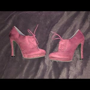 Maroon Oxford-Style Heels